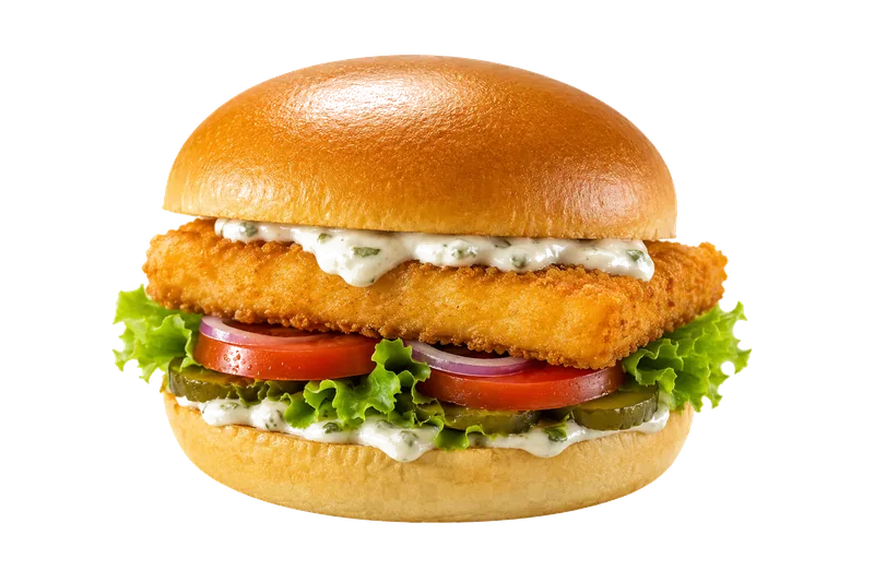 Burger Fishy Crunch au poisson pann&eacute;